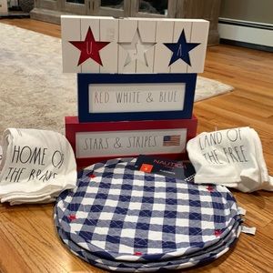 Rae Dunn Red White Blue bundle